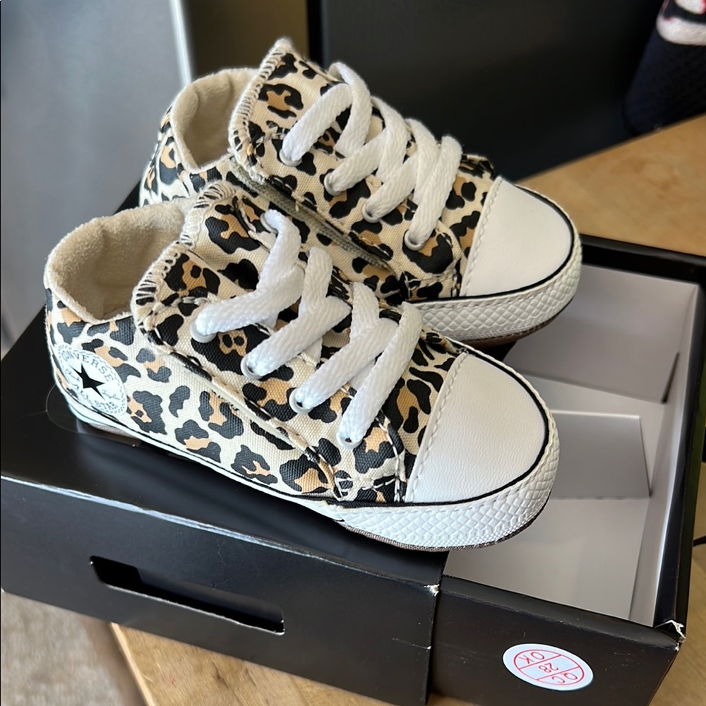 Converse Baby Leopard Print Crib Shoes